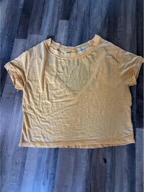 Free People FP Movement Viola Top Tee Cut Out Back Mango  XS Beach Summer Lux